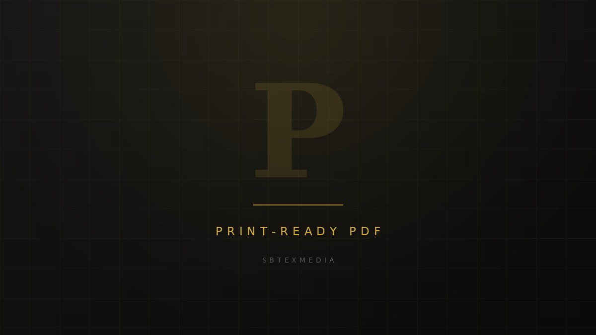 Print-ready PDF showing bleed, trim marks and CMYK colour setup for commercial printing