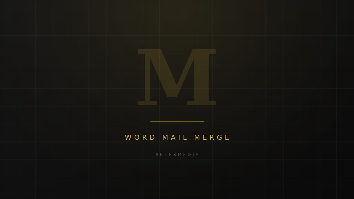 Word mail merge producing personalised business letters from an Excel data source